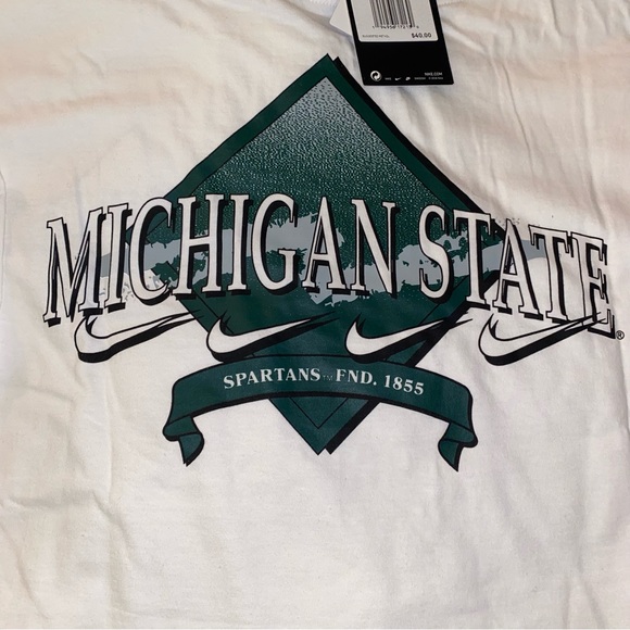 Nike Michigan State Spartans Standard Fit T-Shirt White Size 2XL (DH4170-100) - Picture 5 of 5